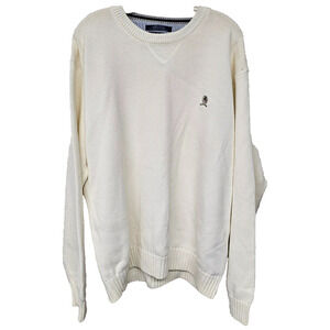 Vintage TOMMY HILFIGER Mens Sweater Size XXL White Crest Logo Academia Preppy